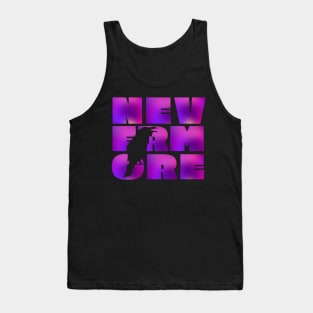 NEVERMORE in large psychedelic purple block letters + raven cut-out - famous Edgar Allan Poe quote Tank Top